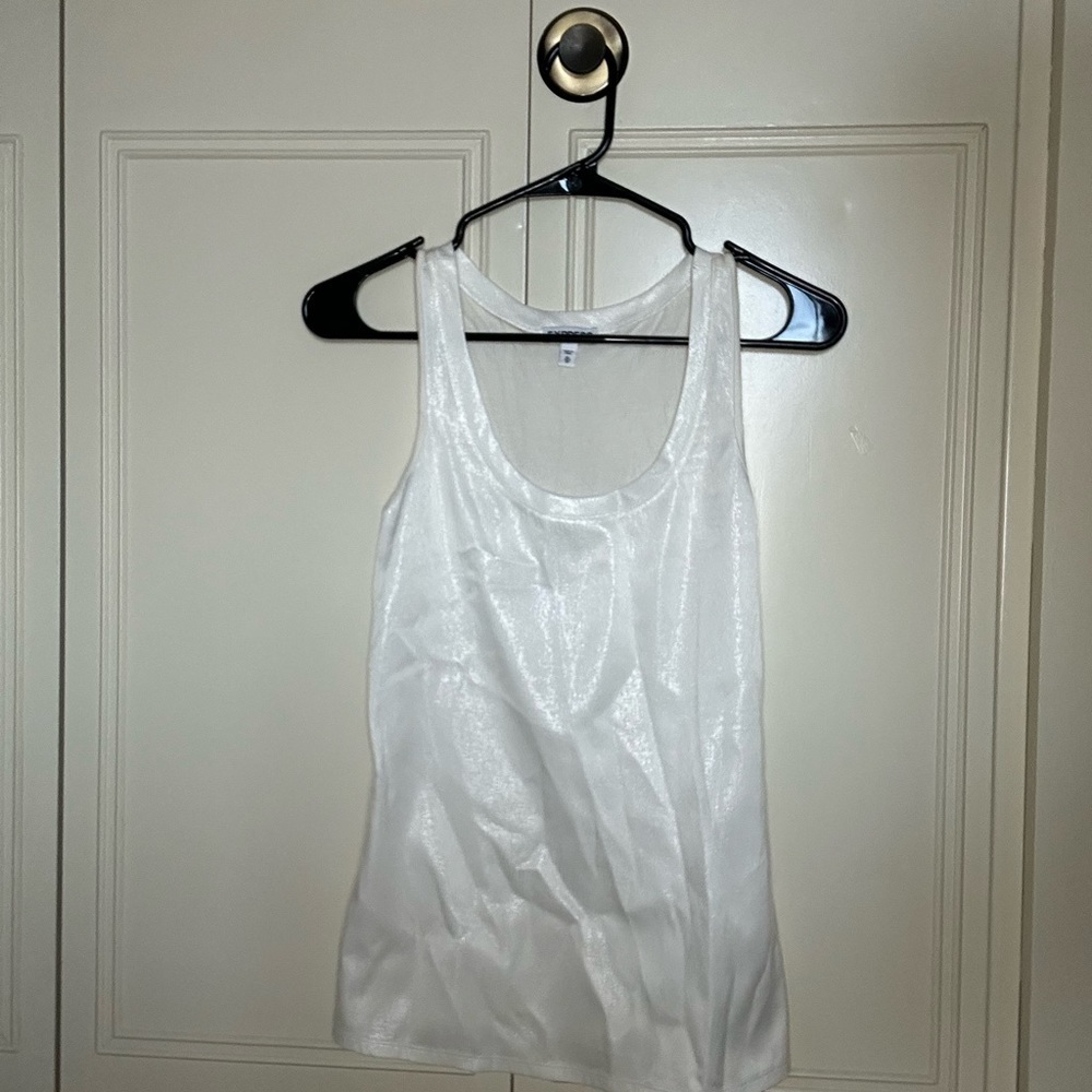 Express Shimmering White Tank Top in size XS